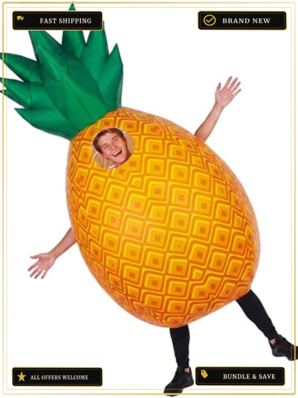 Pineapple Inflatable Costume Adult Halloween Fruit Cosplay
